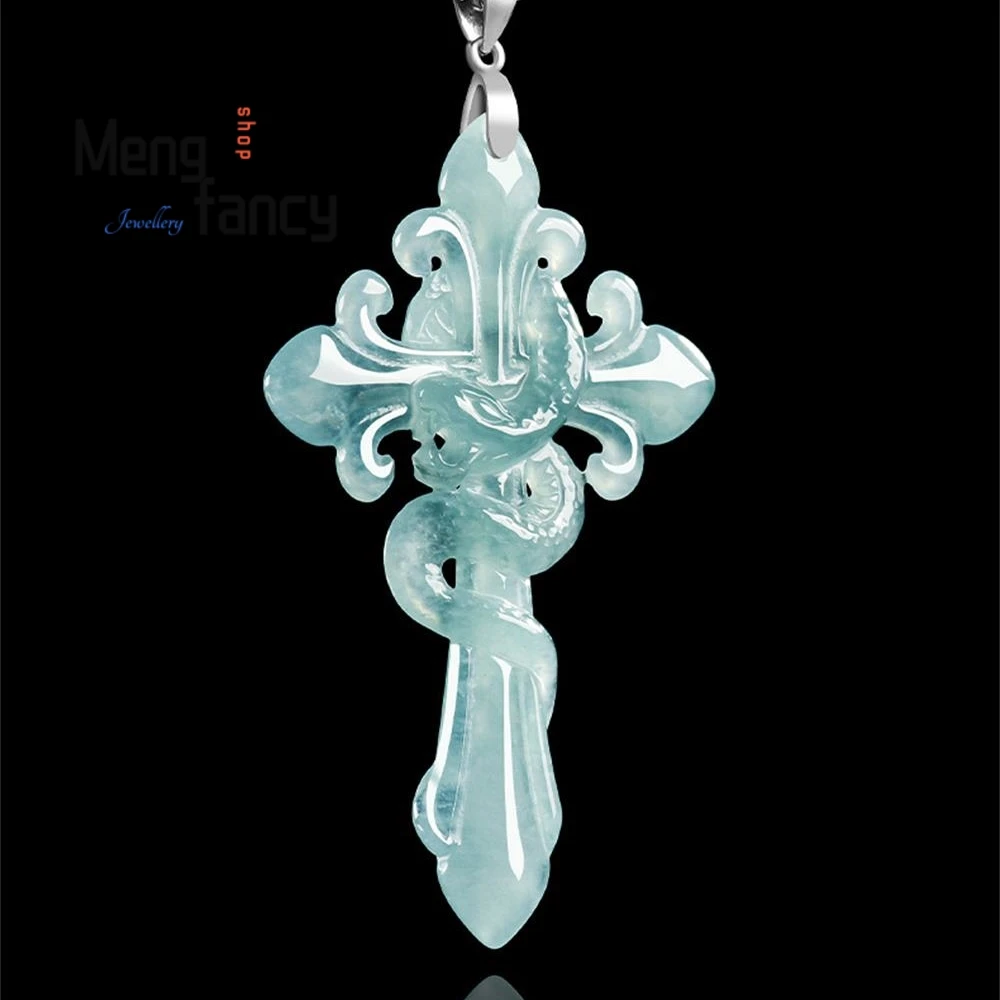 Natural A-grade Jade Snake Year Hanging Cross Spirit Snake S925 Silver Ice Type Jade Pendant High-grade Luxury Exquisite Jewelry
Natural A-grade Jade Snake Year Hanging Cross Spirit Snake S925 Silver Ice Type Jade Pendant High-grade Luxury Exquisite Jewelry