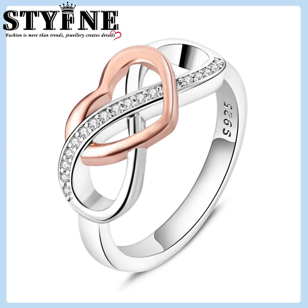Beautiful 925 Sterling Silver Infinite & Hollow Heart Coupled Double Pattern Ring For Women's Exquisite Jewelry
Beautiful 925 Sterling Silver Infinite & Hollow Heart Coupled Double Pattern Ring For Women's Exquisite Jewelry