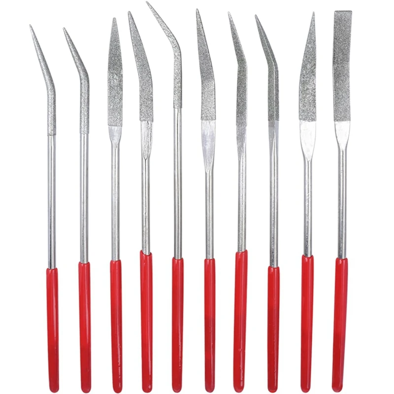 10PCS Diamond File Set-3X140mm Curved Shaped Needle Files For Precision Metalworking, Woodworking, Jewelry, And Crafting
10PCS Diamond File Set-3X140mm Curved Shaped Needle Files For Precision Metalworking, Woodworking, Jewelry, And Crafting