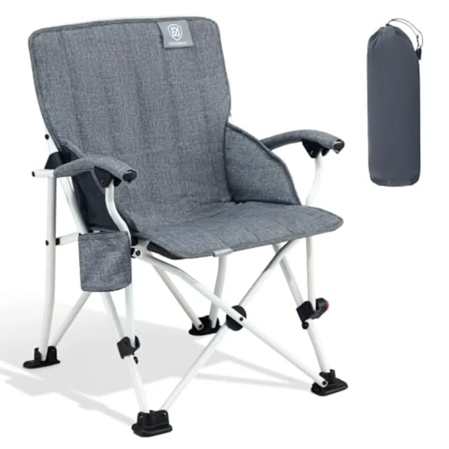 camping chairs with cup holder, padded folding outdoor chair in grey with safety lock and carry bag, lightweight portable for b
camping chairs with cup holder, padded folding outdoor chair in grey with safety lock and carry bag, lightweight portable for b