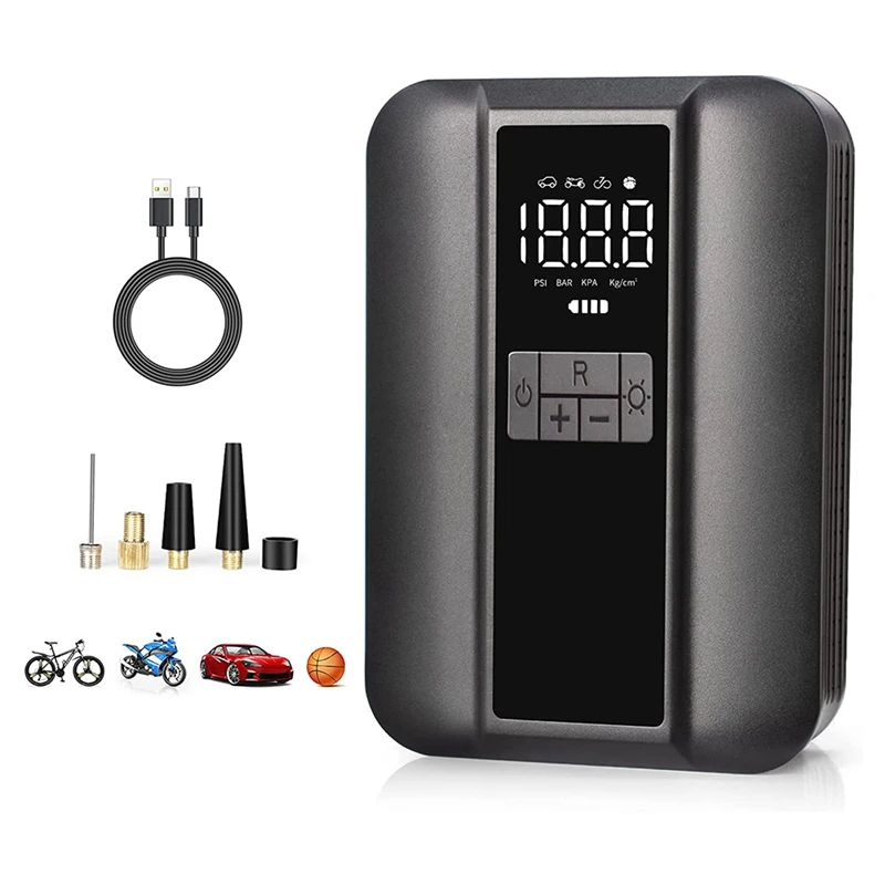 Tire Inflator Portable Air Compressor - Electric Tire Pump With Auto-Stop, Digital Pressure Gauge, LED Light
Tire Inflator Portable Air Compressor - Electric Tire Pump With Auto-Stop, Digital Pressure Gauge, LED Light