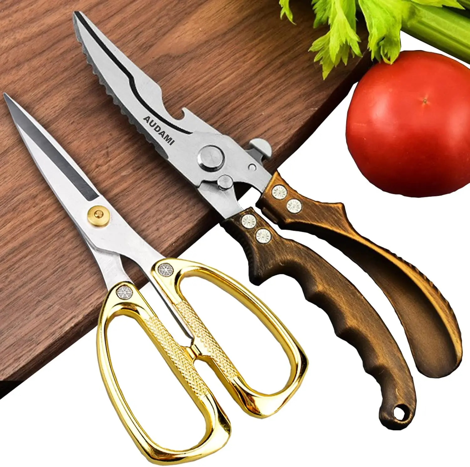 Kitchen Shears 2-Pack Heavy Duty Poultry & Meat Scissors for Cooking
Kitchen Shears 2-Pack Heavy Duty Poultry & Meat Scissors for Cooking