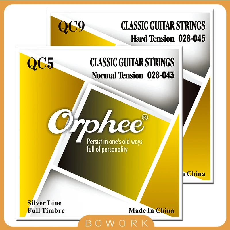 Orphee QC5 QC9 Classical Guitar Strings Hard / Normal Tension 028-043 028-045 Silver String Accessory Classical Guitarra Strings
Orphee QC5 QC9 Classical Guitar Strings Hard / Normal Tension 028-043 028-045 Silver String Accessory Classical Guitarra Strings