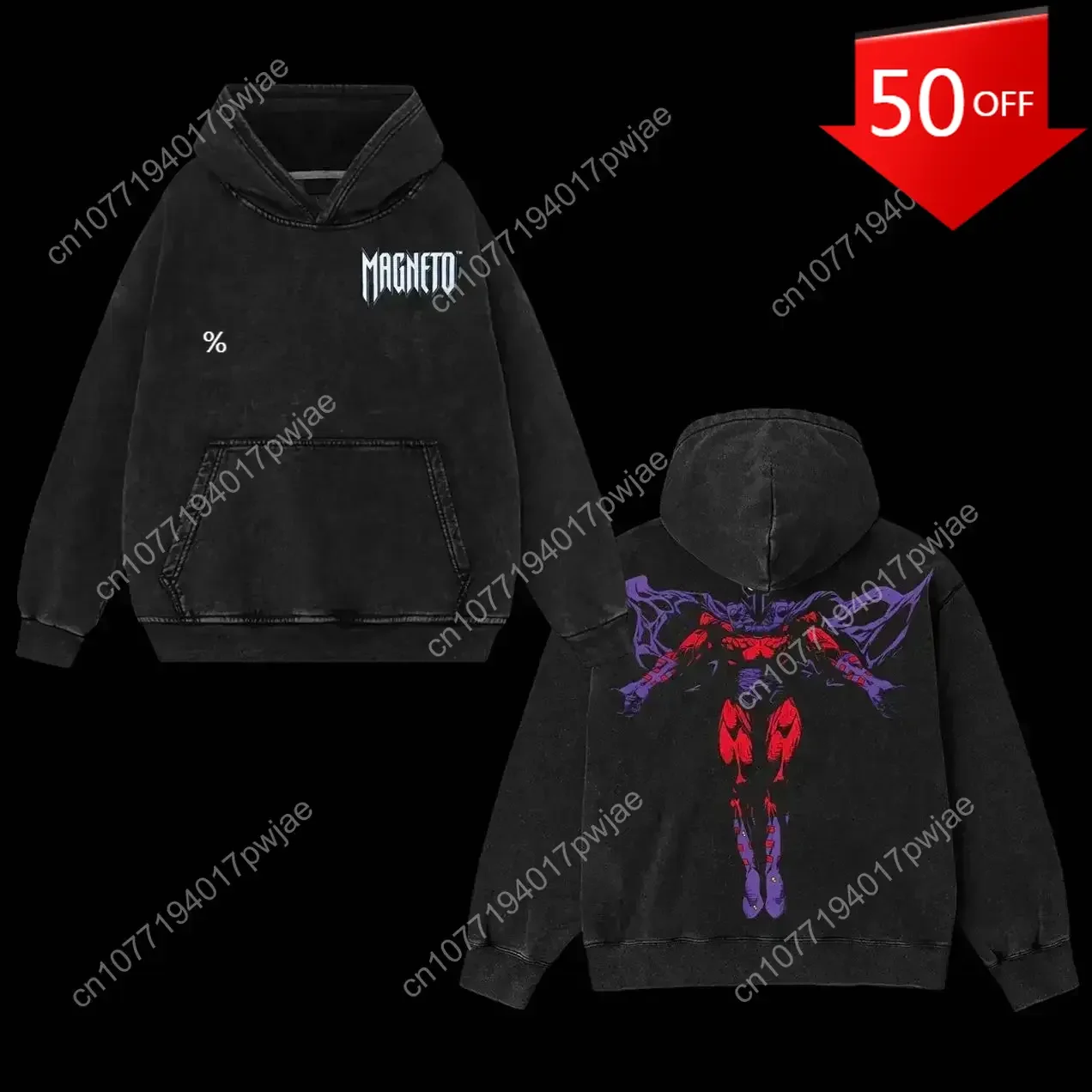 Marvel The Mutant Messiah "Master of Magnetism" Magneto MCU Edition Double Printed Oversize Lightweight Acid Washed Hoodie T
Marvel The Mutant Messiah "Master of Magnetism" Magneto MCU Edition Double Printed Oversize Lightweight Acid Washed Hoodie T