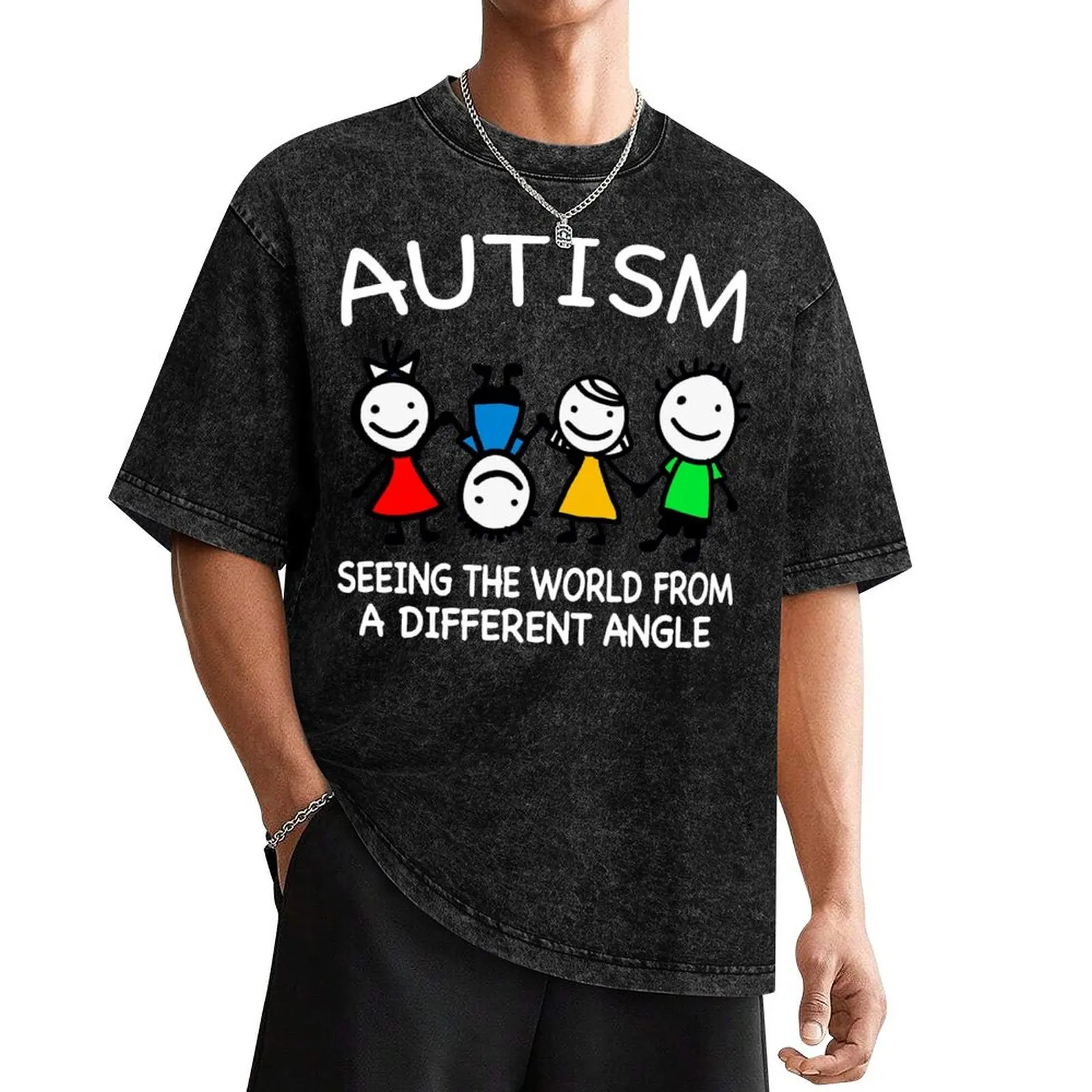 Autism Seeing The World From A Different Angle T-Shirt oversized heavyweights Men's clothing
Autism Seeing The World From A Different Angle T-Shirt oversized heavyweights Men's clothing