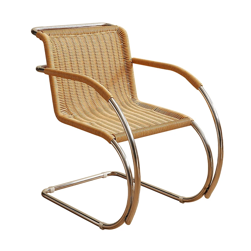 ins rattan dining chair retro elbow stainless steel creative single chair printing home leisure backrest
ins rattan dining chair retro elbow stainless steel creative single chair printing home leisure backrest
