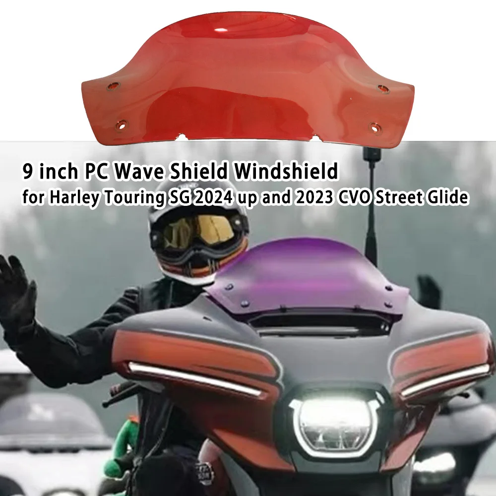 Motorcycle 9 inch PC Wave Shield Windshield Windscreen 4mm Thickness for Harley Touring SG 2024 up and 2023 CVO Street Glide 
Motorcycle 9 inch PC Wave Shield Windshield Windscreen 4mm Thickness for Harley Touring SG 2024 up and 2023 CVO Street Glide