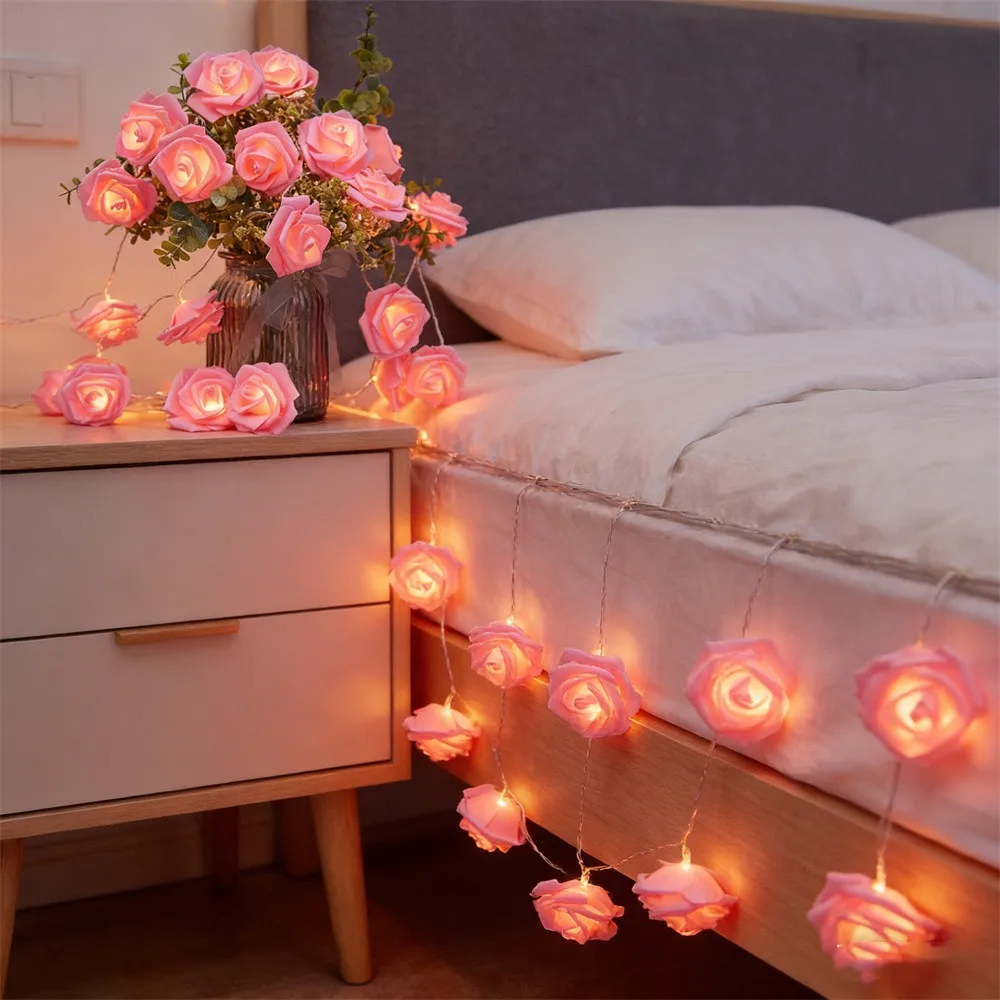 Red Pink White Blue RGB Rose Flower LED String Fairy Garland Light for Wedding Christmas Party Bedroom Decoration Battery Power
Red Pink White Blue RGB Rose Flower LED String Fairy Garland Light for Wedding Christmas Party Bedroom Decoration Battery Power
