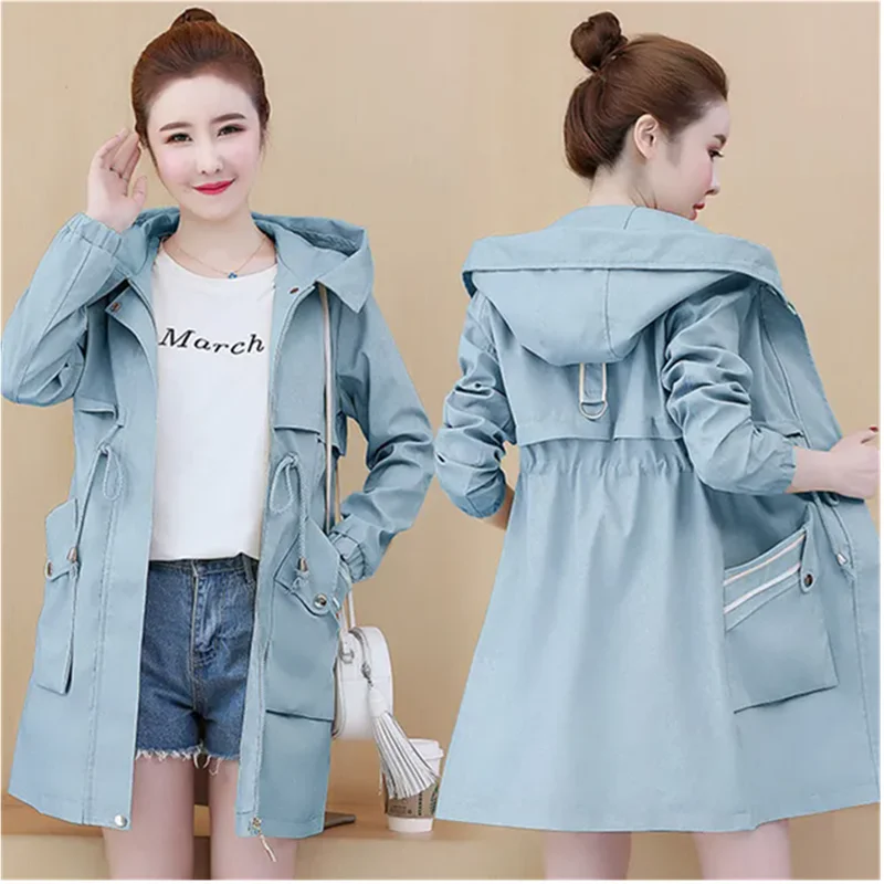 2025 Spring Autumn New Women's Trench Coats Mid-length Hooded Embroidered Letter Casual Coats Loose Tops Windbreaker Outwear
2025 Spring Autumn New Women's Trench Coats Mid-length Hooded Embroidered Letter Casual Coats Loose Tops Windbreaker Outwear