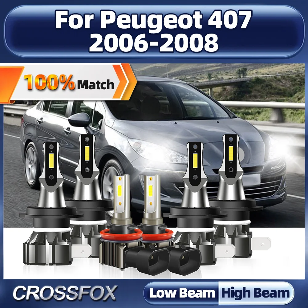 60000LM LED Headlight Bulbs 360W High Power Car Lights 12V 24V Auto Fog Lamps 6000K White For Peugeot 407 2006 2007 2008
60000LM LED Headlight Bulbs 360W High Power Car Lights 12V 24V Auto Fog Lamps 6000K White For Peugeot 407 2006 2007 2008