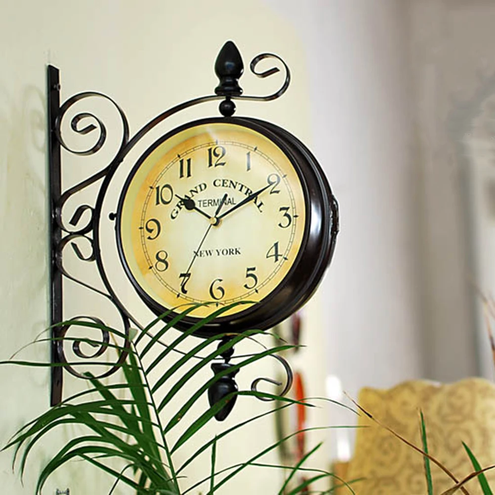 Double Sided Clock Iron Case Dustproof Silent 360 Degree Rotation Retro Wall Clock for Living Room Office Decor Home Accessories
Double Sided Clock Iron Case Dustproof Silent 360 Degree Rotation Retro Wall Clock for Living Room Office Decor Home Accessories