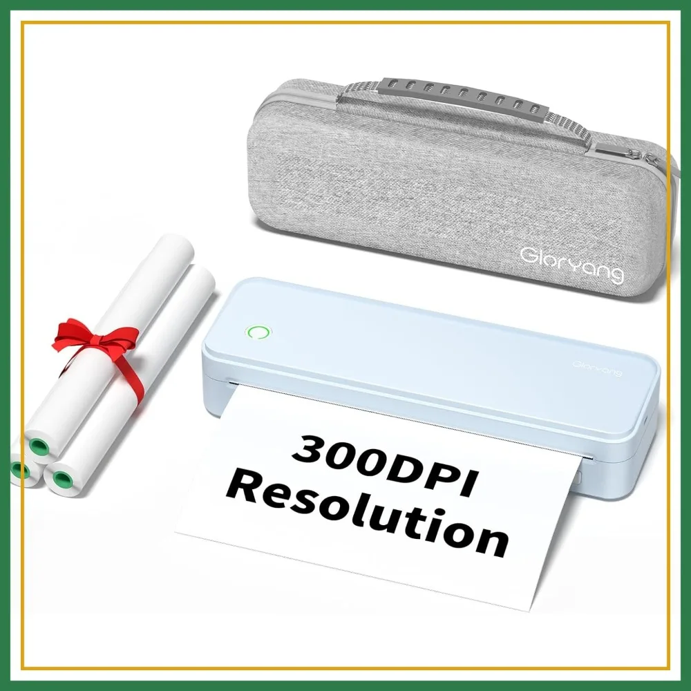 300DPI Portable Printer Wireless for Travel, Inkless Bluetooth Printer for Home, Office & School, Supports 8.5x11in & A4 Thermal Paper
300DPI Portable Printer Wireless for Travel, Inkless Bluetooth Printer for Home, Office & School, Supports 8.5x11in & A4 Thermal Paper