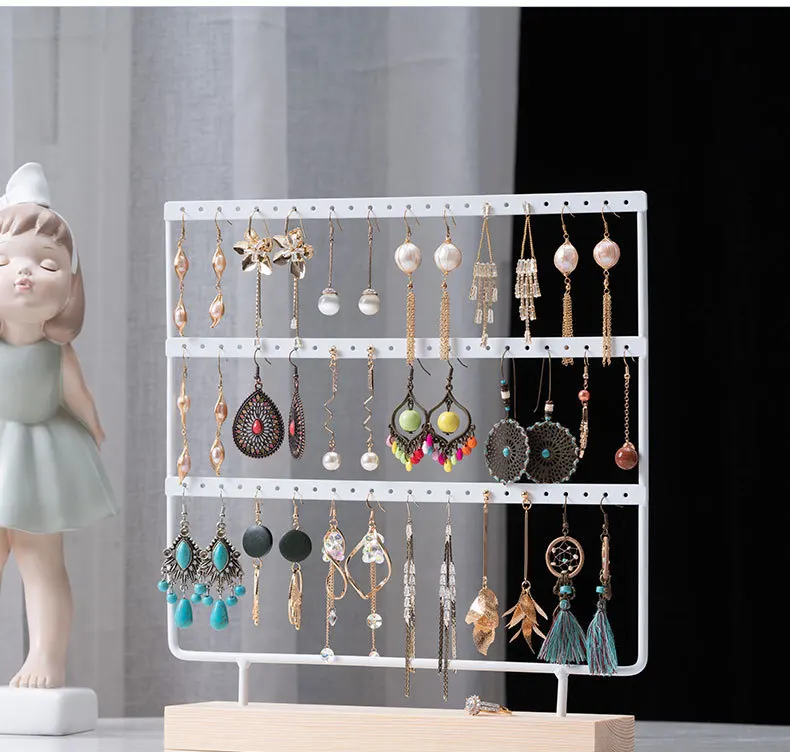 3-Tiers 72 Holes Earring Display Holder,Metal 3 Layers Jewelry Storage Organizer Wood Base Stand Tree,Ear Stud Rack Gift
3-Tiers 72 Holes Earring Display Holder,Metal 3 Layers Jewelry Storage Organizer Wood Base Stand Tree,Ear Stud Rack Gift