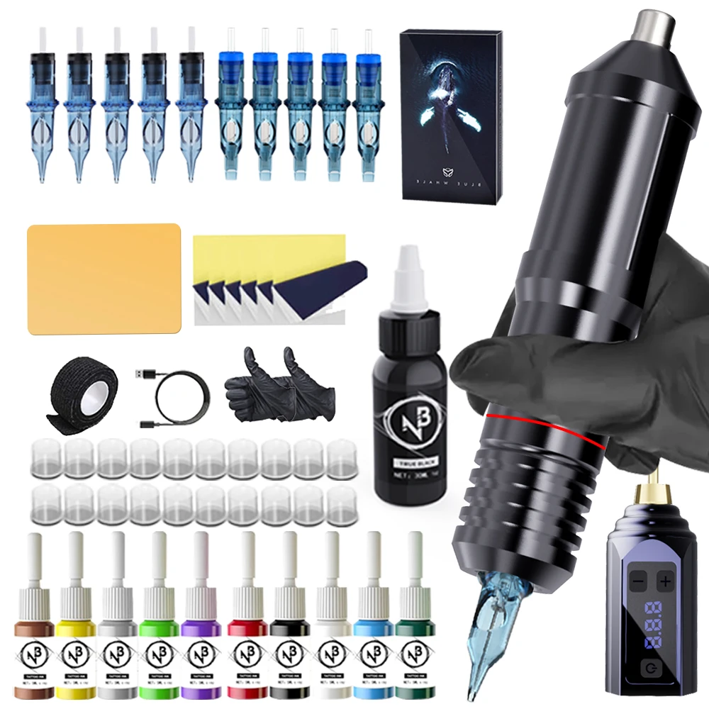 Tattoo Gun Kit, Wireless Tattoo Machine Kit, Tattoo Gun Kit, with 1500Mah Tattoo Power Supply and 10Pcs Tattoo Needles and Other Accessories, Complete Tattoo Kit, Suitable for Tattoo Beginners and Tattoo Masters, Tattoo Supplies, Tm-3
Tattoo Gun Kit, Wireless Tattoo Machine Kit, Tattoo Gun Kit, with 1500Mah Tattoo Power Supply and 10Pcs Tattoo Needles and Other Accessories, Complete Tattoo Kit, Suitable for Tattoo Beginners and Tattoo Masters, Tattoo Supplies, Tm-3