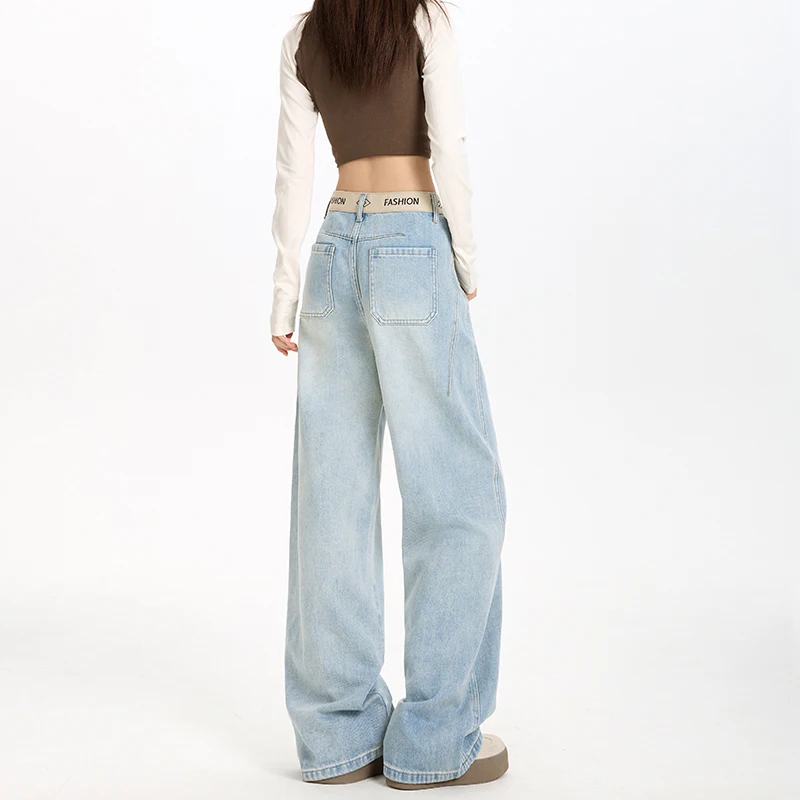 2025New autumn style women's high-waisted wide-leg jeans with unique woven tape design, slimming straight-leg floor-length pants
2025New autumn style women's high-waisted wide-leg jeans with unique woven tape design, slimming straight-leg floor-length pants