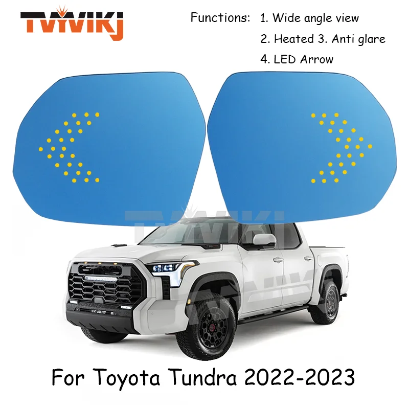 1 pair Side rearview mirror blue glass lens LED indicator For Toyota Tundra 2022 2023 Wide angle view anti glare side car mirror
1 pair Side rearview mirror blue glass lens LED indicator For Toyota Tundra 2022 2023 Wide angle view anti glare side car mirror