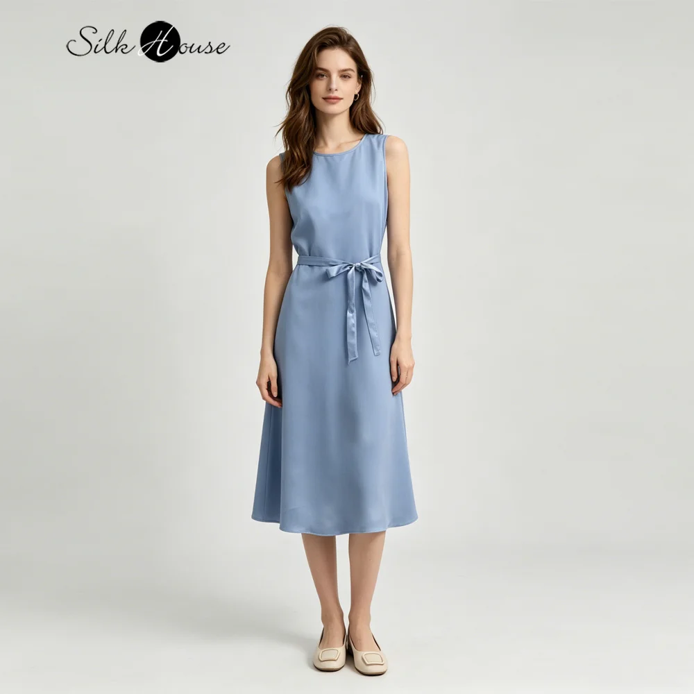 Summer New Silk Plain Satin Sleeveless Silk Smooth Simple Silk Round Neck Tank Top Women's Fashion Dress
Summer New Silk Plain Satin Sleeveless Silk Smooth Simple Silk Round Neck Tank Top Women's Fashion Dress