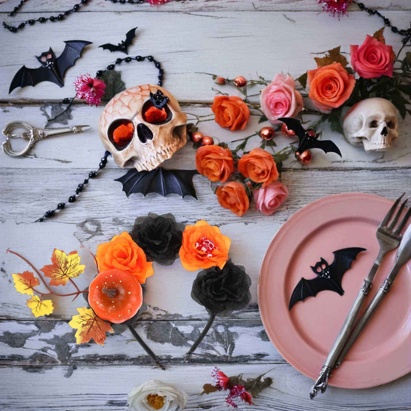 Pumpkin Skull Hoop Halloween Headband Lightweight Vintage Floral Cosplay Costume Accessory Cosplay Headband Party
Pumpkin Skull Hoop Halloween Headband Lightweight Vintage Floral Cosplay Costume Accessory Cosplay Headband Party