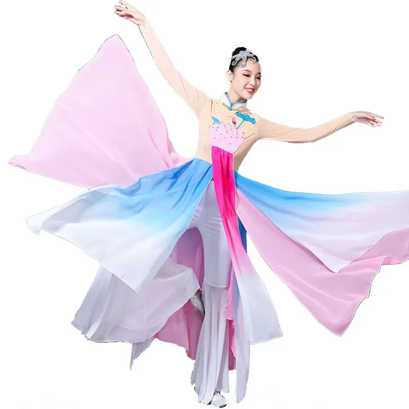 Ladies new classical dance elegant costume fresh and elegant performance costume Chinese national water lotus umbrella dance
Ladies new classical dance elegant costume fresh and elegant performance costume Chinese national water lotus umbrella dance