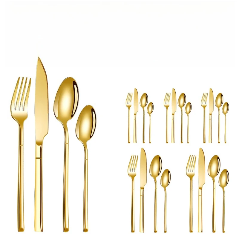 Dinnerware Sets Cross Border Stainless Steel Knight Knife Fork Spoon 24 Piece Set Hotel Western Tableware Durable Long-lasting 
Dinnerware Sets Cross Border Stainless Steel Knight Knife Fork Spoon 24 Piece Set Hotel Western Tableware Durable Long-lasting