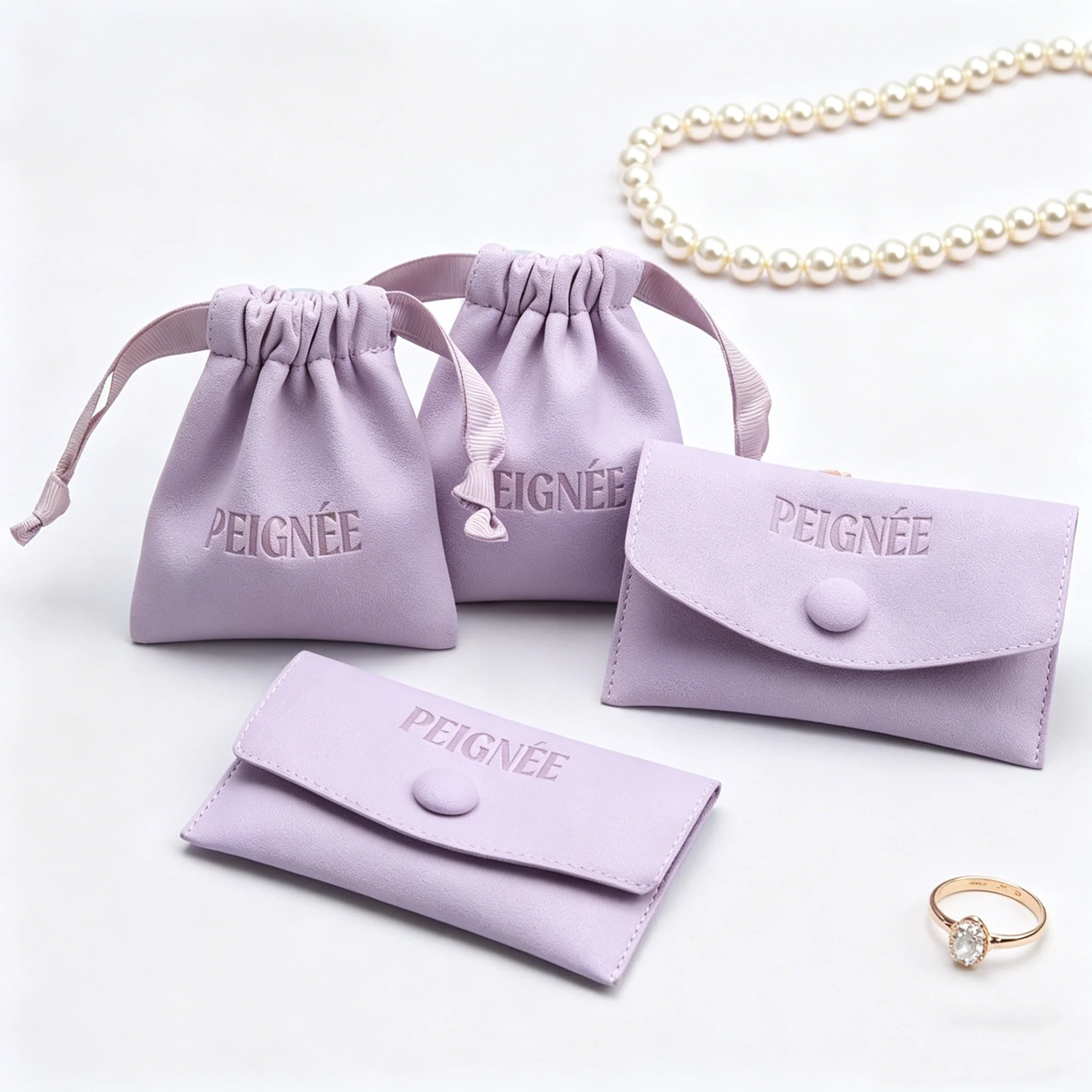 SheepSew 50pcs Custom Drawstring Bag Emboss Logo Printed Beige Wedding Favor Bags Flap Microfiber Necklace Earring Jewelry Packa
SheepSew 50pcs Custom Drawstring Bag Emboss Logo Printed Beige Wedding Favor Bags Flap Microfiber Necklace Earring Jewelry Packa