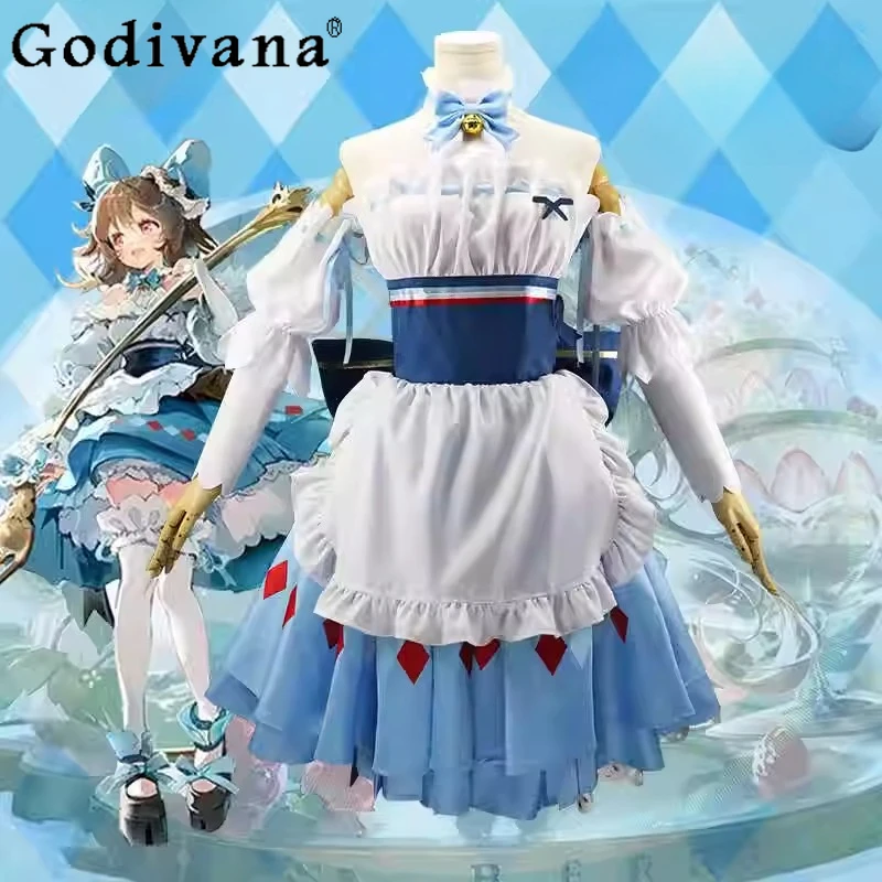 Cosplay Costume Halloween Dress Women's Ark of Tomorrow Cos Full Dress Set Female Maid White Blue Sweet Dress Suits
Cosplay Costume Halloween Dress Women's Ark of Tomorrow Cos Full Dress Set Female Maid White Blue Sweet Dress Suits