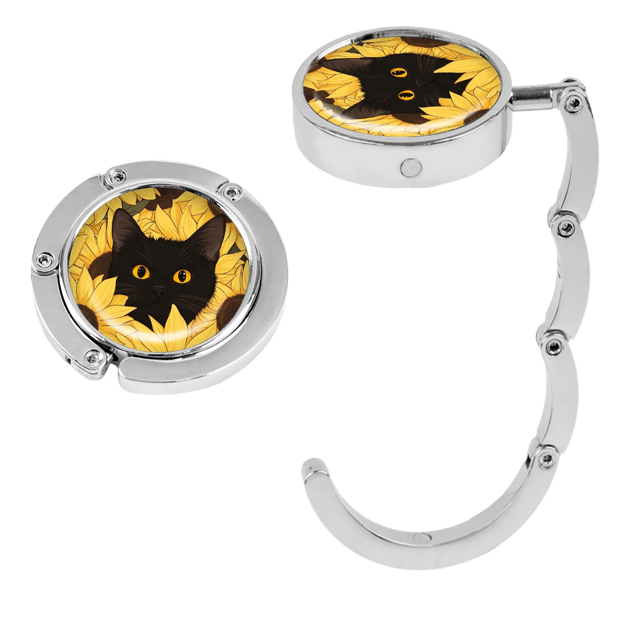 Cute Black Cat Handbag Hooks Folding Metal Table Bag Holders Sunflower Portable Purse Hangers Unique Parts Accessories
Cute Black Cat Handbag Hooks Folding Metal Table Bag Holders Sunflower Portable Purse Hangers Unique Parts Accessories