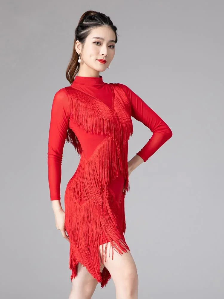 Latin dance performance dress women 2024 new dress Rumba Chacha competition practice group performance tassel dress
Latin dance performance dress women 2024 new dress Rumba Chacha competition practice group performance tassel dress