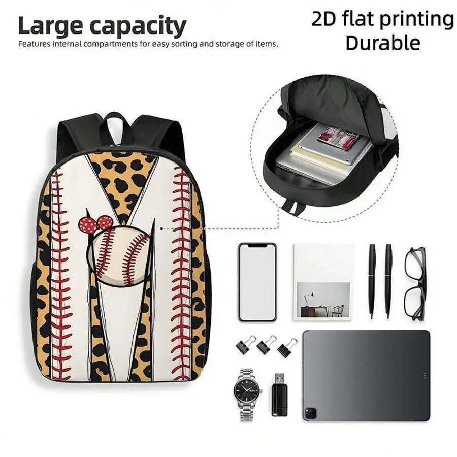 Baseball Leopard Print Backpack Large Capacity Commuter Travel Daypack Adjustable Straps Zipper Closure
Baseball Leopard Print Backpack Large Capacity Commuter Travel Daypack Adjustable Straps Zipper Closure