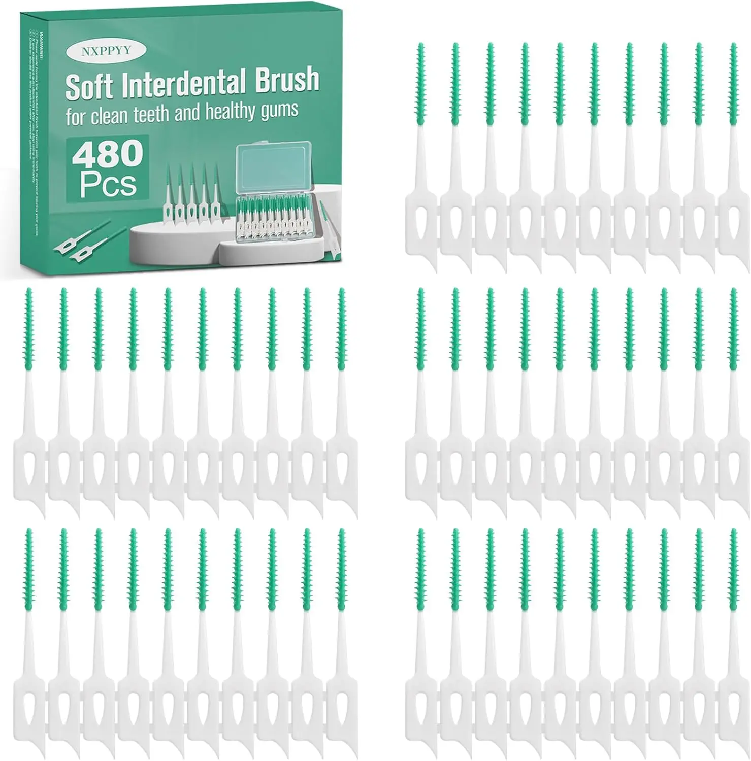 480 Pcs Soft Silicone Dental Floss Picks with Case for Teeth Cleaning, Braces, Bridges, Plaque Removal
480 Pcs Soft Silicone Dental Floss Picks with Case for Teeth Cleaning, Braces, Bridges, Plaque Removal