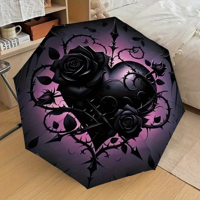 1pc Gothic Roses Design Automatic Open/Close Umbrella - Compact Travel Umbrella with 8-Rib Durable Frame, Lightweight Portable
1pc Gothic Roses Design Automatic Open/Close Umbrella - Compact Travel Umbrella with 8-Rib Durable Frame, Lightweight Portable
