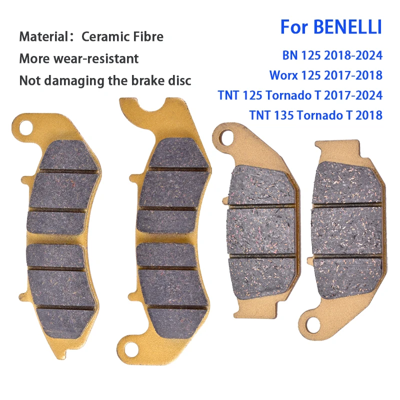 Motorcycle Front Rear Brake Pad Set for BENELLI BN125 2018-204 TNT125 Tornado T 2017-2024 TNT135 BN 125 TNT 135 Worx 125CC
Motorcycle Front Rear Brake Pad Set for BENELLI BN125 2018-204 TNT125 Tornado T 2017-2024 TNT135 BN 125 TNT 135 Worx 125CC