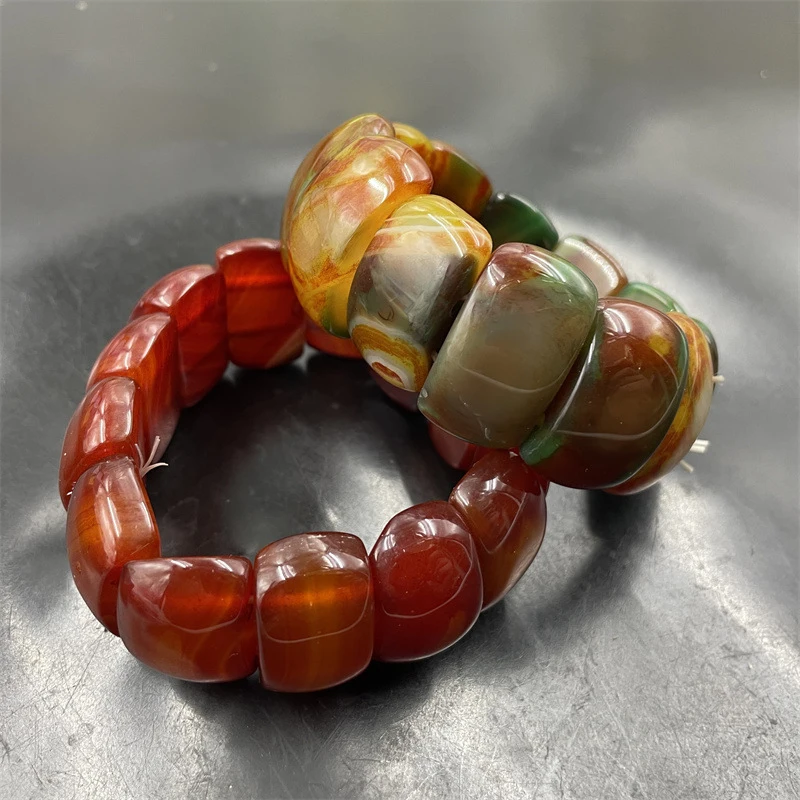 Natural men, wide version, red chalcedony , colorful agate bracelet
Natural men, wide version, red chalcedony , colorful agate bracelet