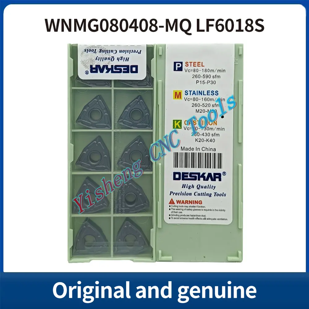 DESKAR 100% Original WNMG080404-MQ WNMG080408-MQ LF6018 LF6018S LF6118 CNC cutting tool indexable threading carbide insert
DESKAR 100% Original WNMG080404-MQ WNMG080408-MQ LF6018 LF6018S LF6118 CNC cutting tool indexable threading carbide insert