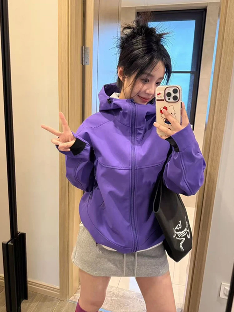 Фиолетовая рабочая куртка Dopane, осенняя, для активного отдыха, из полиэфирного волокна, с длинными рукавами, на молнии, с капюшоном
Фиолетовая рабочая куртка Dopane, осенняя, для активного отдыха, из полиэфирного волокна, с длинными рукавами, на молнии, с капюшоном