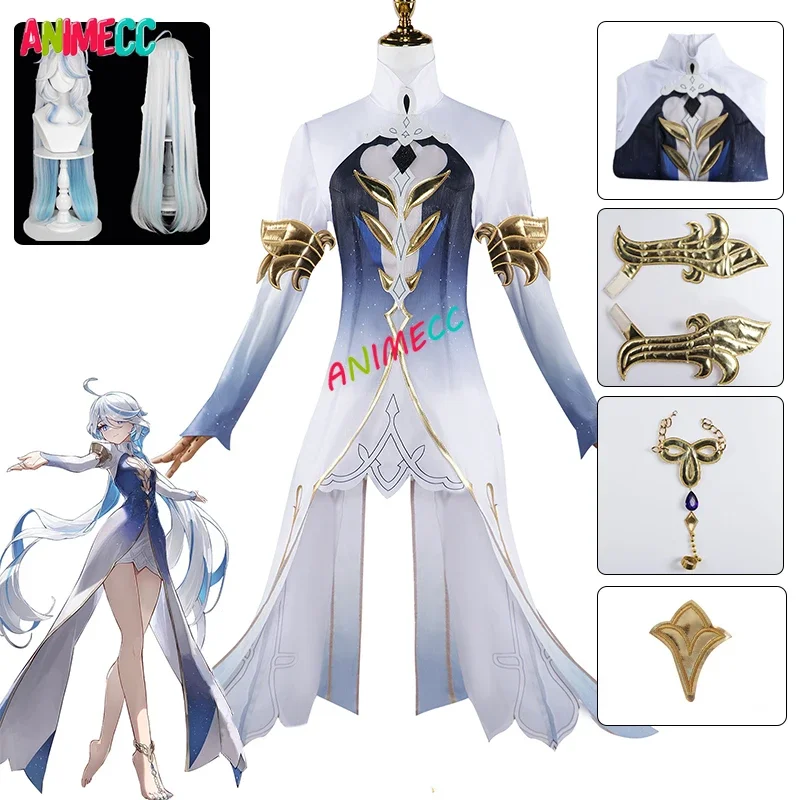 ANIMECC in Stock S-3XL Focalors Cosplay Genshin Impact Dresse Wig Furina De Fontaine Cosplay Costume Halloween Party for Women
ANIMECC in Stock S-3XL Focalors Cosplay Genshin Impact Dresse Wig Furina De Fontaine Cosplay Costume Halloween Party for Women