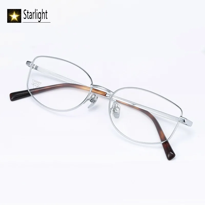Small Titanium Silver Glasses Frame Women Anti-blue Light Eyeglass Frames Woman Optical Men Eyewear Myopia Prescription 139mm
Small Titanium Silver Glasses Frame Women Anti-blue Light Eyeglass Frames Woman Optical Men Eyewear Myopia Prescription 139mm