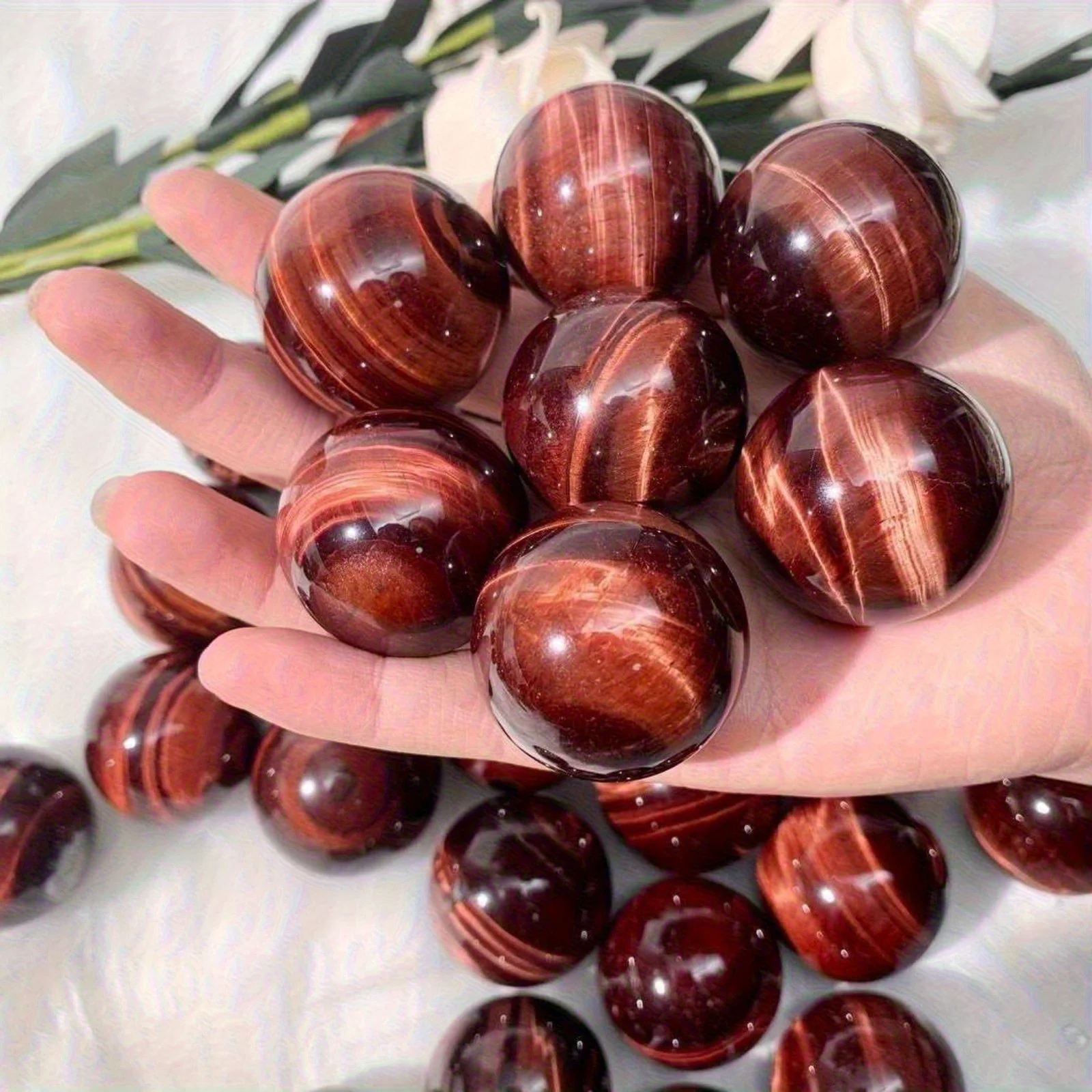 1pc Red Tiger Eye Sphere, Natural Crystal Ornament for Home Decor, Perfect Holiday Gift for Christmas, Halloween, Easter
1pc Red Tiger Eye Sphere, Natural Crystal Ornament for Home Decor, Perfect Holiday Gift for Christmas, Halloween, Easter