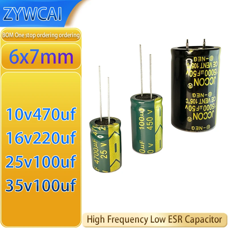 10v470uf 35v100uf 16v220uf 25v100uf 6x7 20PCS High frequency low resistance capacitor
10v470uf 35v100uf 16v220uf 25v100uf 6x7 20PCS High frequency low resistance capacitor