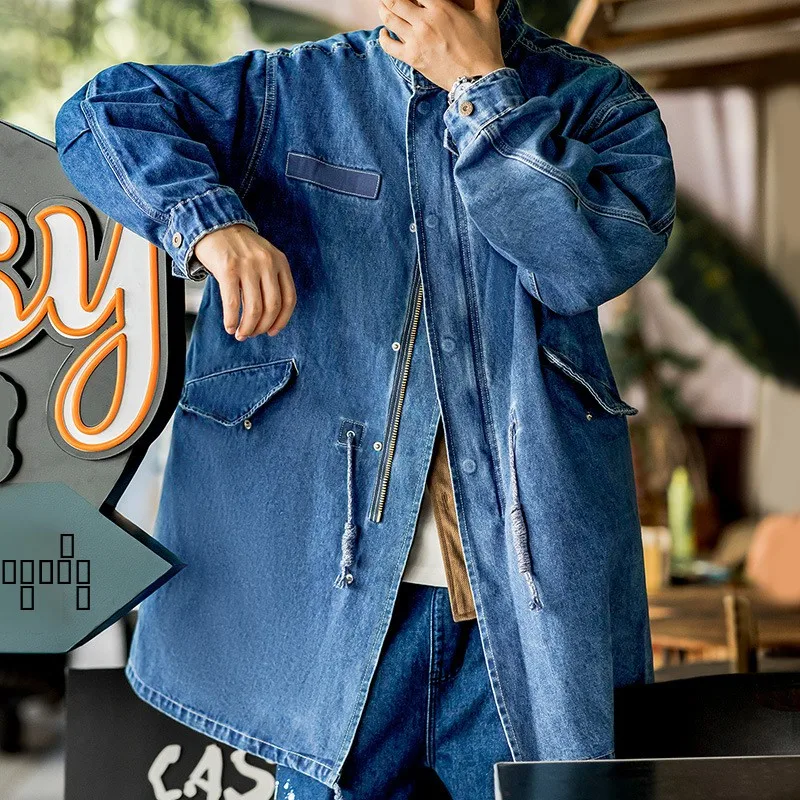 Maden Workwear American Retro M65 Denim Fi Tail Coat Loose ape Mid-Length Jaet for Men Autumn Season Stand Fit
Maden Workwear American Retro M65 Denim Fi Tail Coat Loose ape Mid-Length Jaet for Men Autumn Season Stand Fit