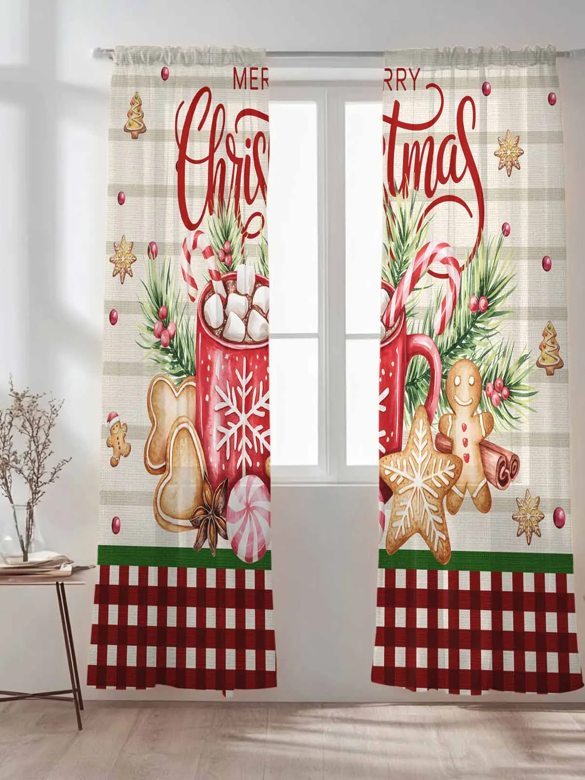 Vintage Plaid Gingerbread Man Tulle Sheer Curtains for Living Room Bedroom Kitchen Decoration Voile Organza Curtains
Vintage Plaid Gingerbread Man Tulle Sheer Curtains for Living Room Bedroom Kitchen Decoration Voile Organza Curtains