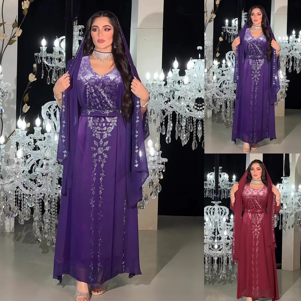 Long Sleeve Hijab Party Dress for Women Muslim Diamond Abaya Chiffon Maxi Vestidos Morocco Kaftan Turkey Arabic Long Robe 2024
Long Sleeve Hijab Party Dress for Women Muslim Diamond Abaya Chiffon Maxi Vestidos Morocco Kaftan Turkey Arabic Long Robe 2024