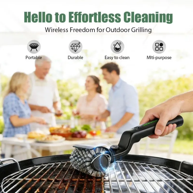 Electric Grill Brush Cordless Rechargeable BBQ Cleaner Brush Stainless Steel Bristles Grill Cleaning Tool for Outdoor Grill BBQ
Electric Grill Brush Cordless Rechargeable BBQ Cleaner Brush Stainless Steel Bristles Grill Cleaning Tool for Outdoor Grill BBQ