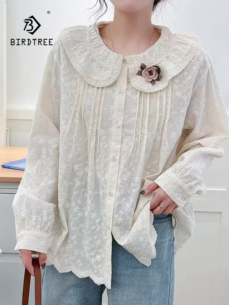New 2025 Spring Cotton Long Sleeve Shirt, Women Age Reduction Peter Pan Collar, Mori Girl Embroidery Fairy Loose Blouse T53238CC
New 2025 Spring Cotton Long Sleeve Shirt, Women Age Reduction Peter Pan Collar, Mori Girl Embroidery Fairy Loose Blouse T53238CC