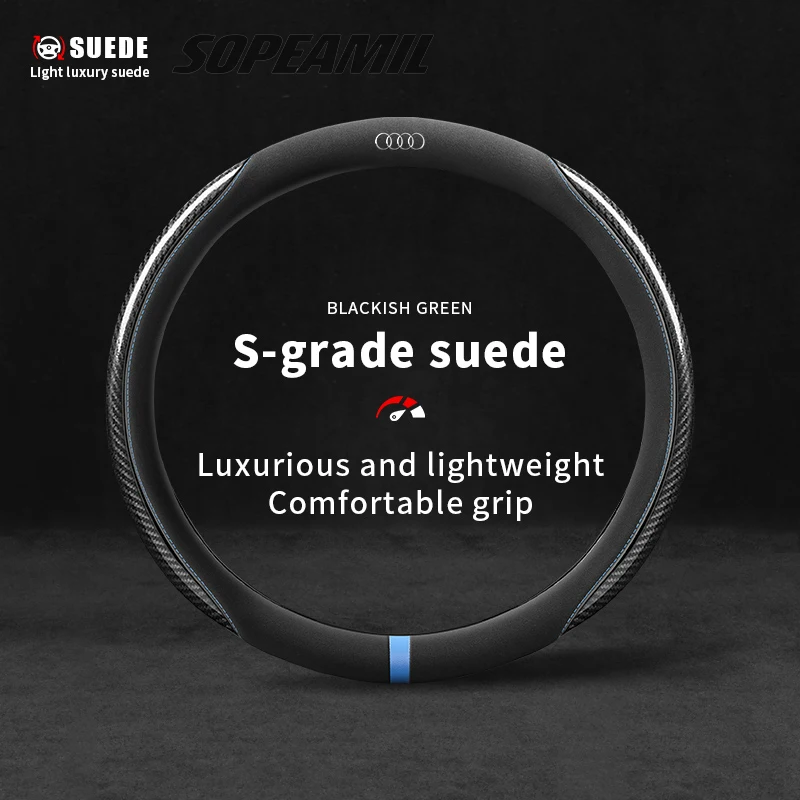 Car Suede Carbon Fiber Steering Wheel Cover For Audi Sport A3 A4 A5 A6 A7 A8 Q1 Q2 Q3 Q5 Q7 Q8 S3 S4 S5 S6 RS3 RS4 RS5 RSQ3 TT
Car Suede Carbon Fiber Steering Wheel Cover For Audi Sport A3 A4 A5 A6 A7 A8 Q1 Q2 Q3 Q5 Q7 Q8 S3 S4 S5 S6 RS3 RS4 RS5 RSQ3 TT