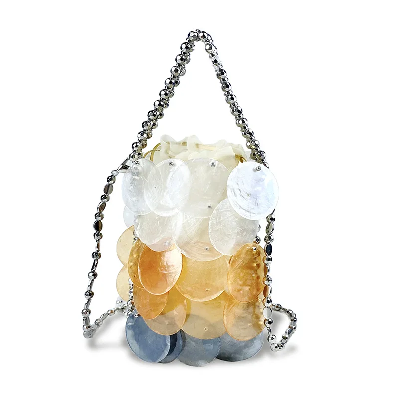 2024 Ladies New Color Handmade Woven Shell Bag Fashion Color Design Women's Handbag Beaded Chain Fish Scale Bags for Women
2024 Ladies New Color Handmade Woven Shell Bag Fashion Color Design Women's Handbag Beaded Chain Fish Scale Bags for Women