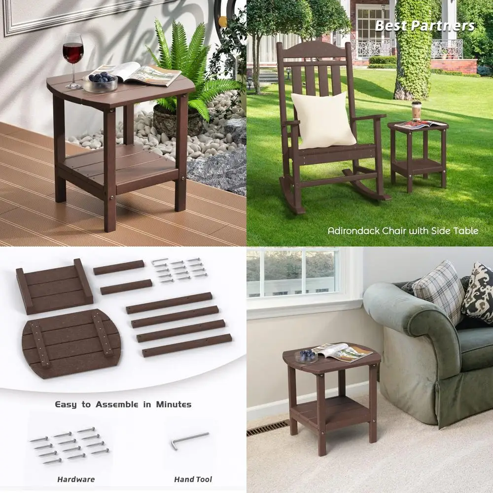 Садовый приставной столик в стиле Адирондак, 2-уровневый, устойчивый к погодным условиям, коричневый, для патио, газона, сада, веранды, заднего двора
Садовый приставной столик в стиле Адирондак, 2-уровневый, устойчивый к погодным условиям, коричневый, для патио, газона, сада, веранды, заднего двора