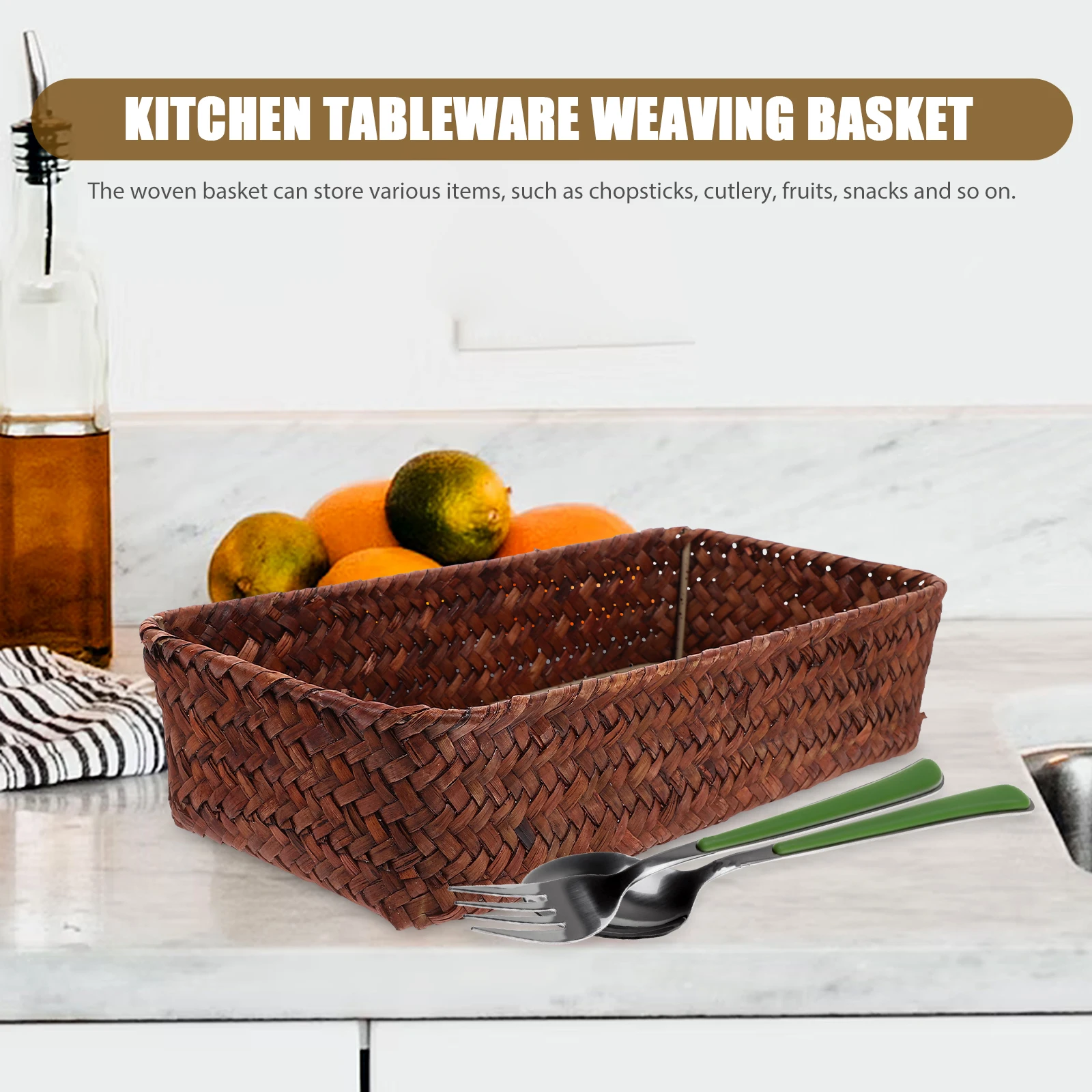 Woven Cutlery Basket Practical and Attractive Home Storage Solution for Cutlery Fruits Snacks Silverware Basket
Woven Cutlery Basket Practical and Attractive Home Storage Solution for Cutlery Fruits Snacks Silverware Basket