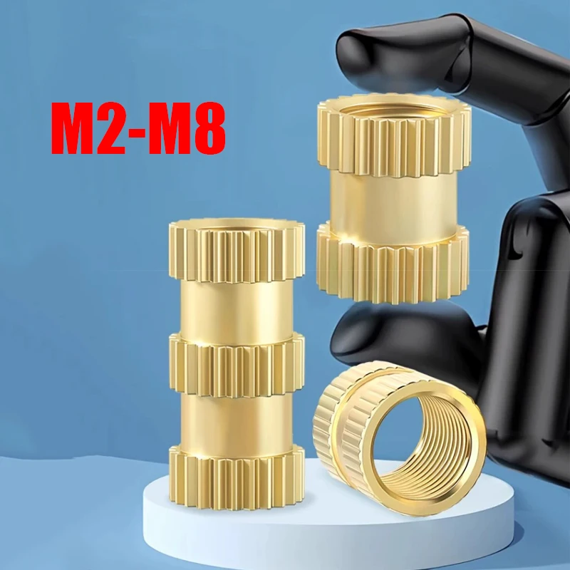 M2-M8 Copper knurled nuts / Brass inserts for injection molding, copper inlaid through-hole inserts, copper knurled nuts.
M2-M8 Copper knurled nuts / Brass inserts for injection molding, copper inlaid through-hole inserts, copper knurled nuts.