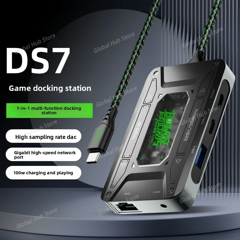 7-in-1 USB C Adapter Station Multiport Dongle Docking with HDMI 2 USB-A PD 100W USB-C Charging Port 3.5mm Ethernet Interface
7-in-1 USB C Adapter Station Multiport Dongle Docking with HDMI 2 USB-A PD 100W USB-C Charging Port 3.5mm Ethernet Interface